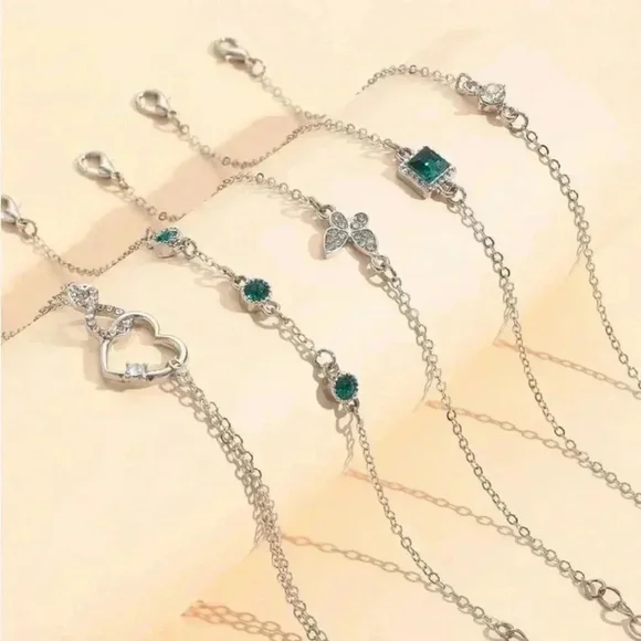 ⚠️Clearance 5pcs Silver And Green Bracelet Set - Picture 6 of 6